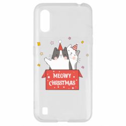 Чехол для Samsung A01/M01 Meowy Christmas ( present box ) - PrintSalon
