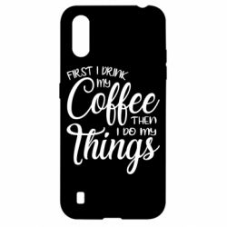 Чехол для Samsung A01/M01 Сначала кофе потом дела