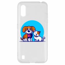 Чехол для Samsung A01/M01 Собачка и котик - PrintSalon