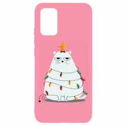 Чехол для Samsung A02s/M02s Cat and Christmas Lights - PrintSalon