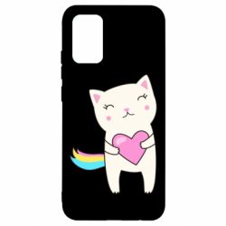 Чехол для Samsung A02s/M02s Cute cat with heart - PrintSalon