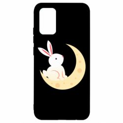 Чехол для Samsung A02s/M02s Cute rabbit on the moon - PrintSalon