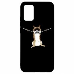 Чехол для Samsung A02s/M02s Grumpy Cat On The Rope - PrintSalon