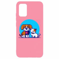Чехол для Samsung A02s/M02s Собачка и котик - PrintSalon