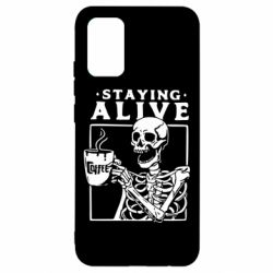 Чехол для Samsung A02s/M02s Staying alive with coffee - PrintSalon