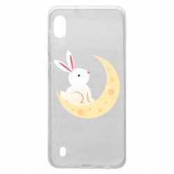 Чехол для Samsung A10 Cute rabbit on the moon - PrintSalon