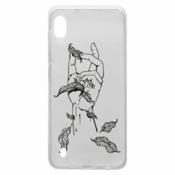 Чехол для Samsung A10 Hand with leafs - PrintSalon