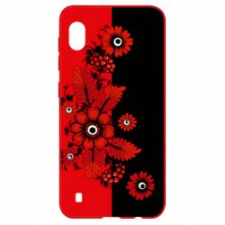 Чохол для Samsung A10 Червоні квіти - PrintSalon