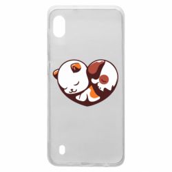 Чехол для Samsung A10 Сердечко. Котик и собачка