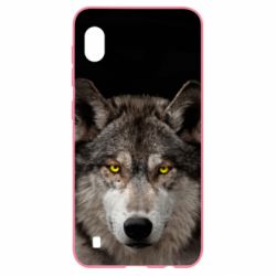 Чохол для Samsung A10 Wolf with yellow eyes - PrintSalon