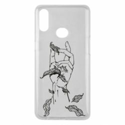 Чехол для Samsung A10s Hand with leafs - PrintSalon