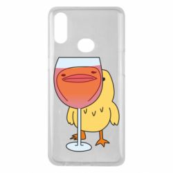 Чехол для Samsung A10s Качка і келих вина - PrintSalon
