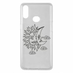 Чехол для Samsung A10s Sun and Moon faces - PrintSalon