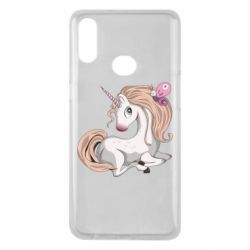 Чехол для Samsung A10s Unicorn with bow tie - PrintSalon