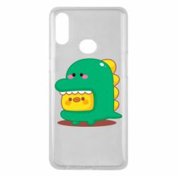 Чехол для Samsung A10s Уточка в костюме динозавра - PrintSalon