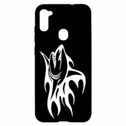 Чехол для Samsung A11/M11 Flaming shark - PrintSalon