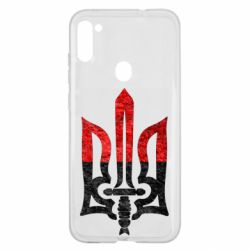 Чехол для Samsung A11/M11 Герб Украины красно-черный - PrintSalon