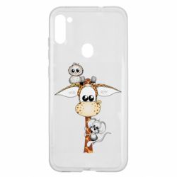 Чехол для Samsung A11/M11 Giraffe Owl and Mouse - PrintSalon