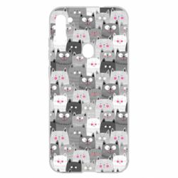 Чохол для Samsung A11 / M11 Gray cats pattern - PrintSalon