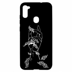Чехол для Samsung A11/M11 Hand with leafs - PrintSalon