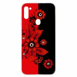Чохол для Samsung A11 / M11 Червоні квіти - PrintSalon