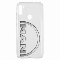 Чехол для Samsung A11/M11 Man metallic logo - PrintSalon
