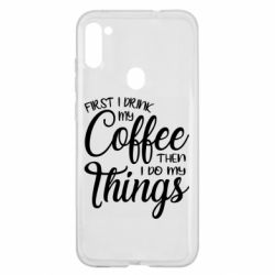 Чехол для Samsung A11/M11 Сначала кофе потом дела - PrintSalon