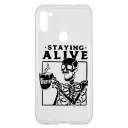 Чехол для Samsung A11/M11 Staying alive with coffee - PrintSalon