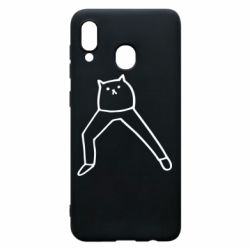 Чехол для Samsung A20 Cat in pants - PrintSalon