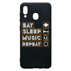 Чехол для Samsung A20 Eat sleep dj repeat. - PrintSalon
