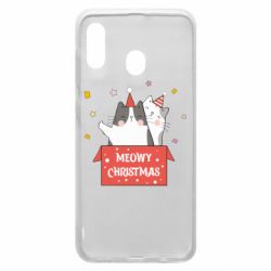 Чехол для Samsung A20 Meowy Christmas ( present box ) - PrintSalon