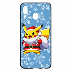 Чохол для Samsung A20 Santa Claus Pikachu - PrintSalon