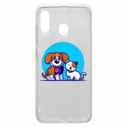 Чехол для Samsung A20 Собачка и котик - PrintSalon