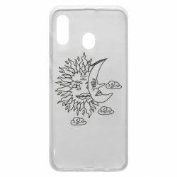 Чехол для Samsung A20 Sun and Moon faces - PrintSalon