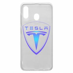 Чехол для Samsung A20 Tesla logo gradient - PrintSalon