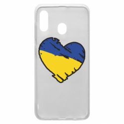 Чехол для Samsung A20 Украина сердце с царапинами - PrintSalon