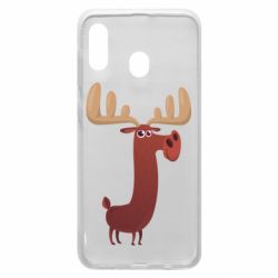 Чехол для Samsung A20 Забавный олень - PrintSalon