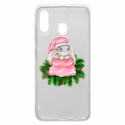 Чехол для Samsung A20 Заяц Новогодний - PrintSalon