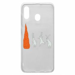 Чехол для Samsung A20 Зайцы возле морковки - PrintSalon