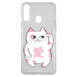 Чехол для Samsung A20s Cat and hieroglyphs - PrintSalon