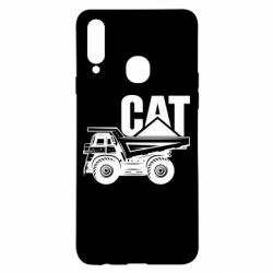 Чехол для Samsung A20s CAT logo and truck - PrintSalon