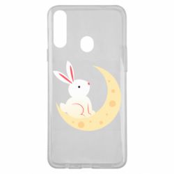 Чехол для Samsung A20s Cute rabbit on the moon - PrintSalon