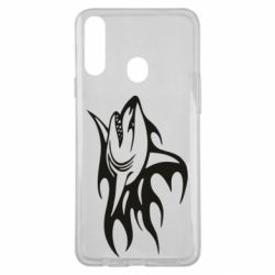 Чехол для Samsung A20s Flaming shark - PrintSalon