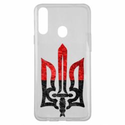 Чехол для Samsung A20s Герб Украины красно-черный - PrintSalon