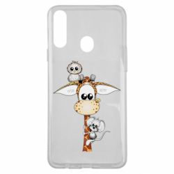 Чехол для Samsung A20s Giraffe Owl and Mouse - PrintSalon
