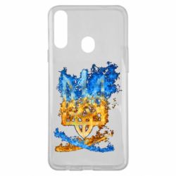 Чехол для Samsung A20s Горящий гербу Украины - PrintSalon
