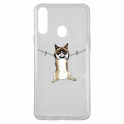 Чехол для Samsung A20s Grumpy Cat On The Rope - PrintSalon