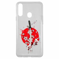 Чохол для Samsung A20s katana in sakura-PrintSalon Чохол для Samsung A20s katana in sakura