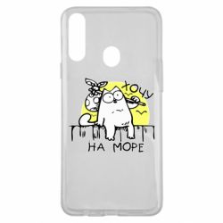 Чехол для Samsung A20s Кот Саймона, хочу на море - PrintSalon