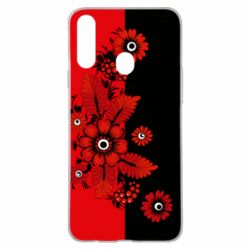 Чохол для Samsung A20s Червоні квіти - PrintSalon